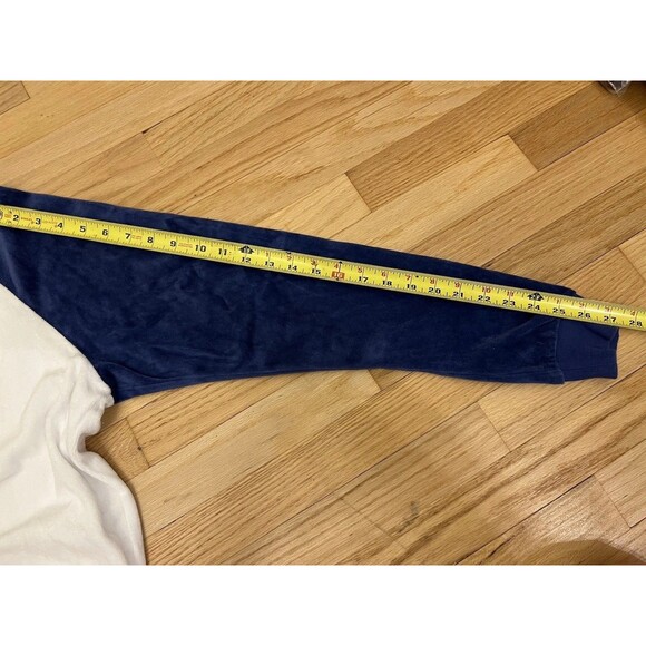 Volcom Terry Cloth Pullover Sweater Mens Medium White Blue Raglan Retro Surf - Picture 3 of 5